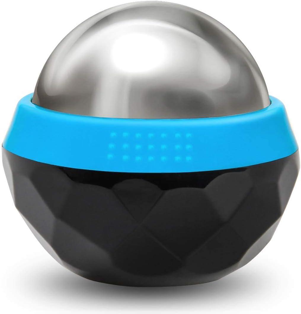 Cold Massage Roller Ball, Cryosphere Cold Massage Ball- Heat Therapy & Cold Therapy Relief with Cold Gel Core- Helps with Muscles Recovery and Inflammation for Shoulders, Neck (Black Blue)
