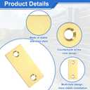 3 x uxcell Door Edge Hole Filler Plate, 2.24" x 1.1" Door Hole Cover Plate Stainless Steel Deadbolt Cover Plate with 40mm Screws for Fixing Wooden Furniture Corner, Gold