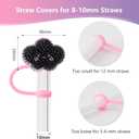 3 x 6Pcs Cloud Glitter Cap Straw Cover Cap for Stanley Cup 40oz/30oz Accessories, 10mm Reusable Cute Drinking Straw Topper Accessories, Portable Protector Plugs Decorations Gifts for Party Favors