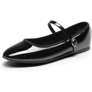 DREAM PAIRS Women's Ballet Flats Mary Jane Shoes, Round Toe Comfortable Dressy Casual Slip-on Work Daily Soft Flat Shoes (7, Black-pat)
