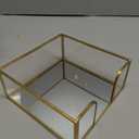 Sumnacon Cocktail-Sized Napkin Holder Square Glass Napkin Holder Table Gold Stylish Cocktail Napkin Holders for Kitchen Dining Table Counter,Decorative Napkin Basket for Picnic Wedding Party