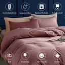 TUMEI 3PCS Velvet Duvet Cover King, Comforter Duvet Cover Set King Size, Luxury Bedding Soft Fluffy Velvet Zipper Closure, Blush Pink (King, No Comforter)