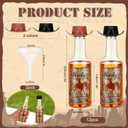 2 x Honeydak 12 Set Mini Cowboy Hats Wine Bottles Western Party Decoration Tiny Cowboy Cowgirl Hat Brown Black Plastic Alcohol Bottles with Funnels for Western Wedding Birthday Bachelorette Favors