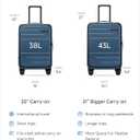 LUGGEX Carry On Luggage Top Opening, FLA Aluminum Frame Trunk Style Luggage, Polycarbonate Hard Shell Suitcase (FX-Enhance, Blue, 20 Inch, 38L)