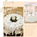 Showgeous 8 Pack Ivory Round Tablecloth 120 Inch Polyester Table Cloth Ivory Tablecloths for Round Tables Washable Decorative Fabric Table Covers for Wedding Dining Party Banquet Buffet