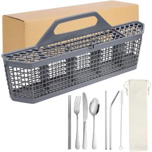 WD28X10128 Dishwasher Utensil Silverware Basket, Universal Dishwasher Cutlery Basket Replacement Compatible with Part No. AH959351, EA959351, PS959351, WD28X10127, WD28X10132