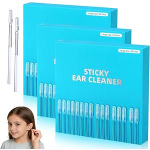 Sticky Ear Cleaning Stick, Reusable Ear Cleaning Tools with Soft Rubber Head, Gentle Adhesive Ear Pick for Ear Wax Cleaning, Adhesive Ear Cleaning Sticks for All Ages (3 Box)