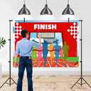 Marathon Party Backdrop 7x5ft Finishing The Marathon Personal Record Running Race Runner Celebration PR Decorations Photography Background Can Doodle Banner Photo Studio Props