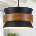 5 Light Large Farmhouse Chandelier, Black Vintage Industrial Light Fixture, Rustic Round Coastal Pendant Light Adjustable Hanging for Dining Room Living Room Kitchen Island Foyer Hallway