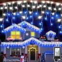 810 LED Christmas Lights Outdoor 82FT with 180 Drops, Christmas Decorations Hanging Lights 12 Modes, Dimmable Outsite Fairy String Lights for Wedding Party Holiday Winter Wonderland Decor Multicolor