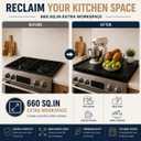 Wood Stove Top Cover 30x22 with Handles, Black Noodle Board for Gas Stoves