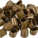 uxcell 50pcs Rubber End Caps 26mm(1 Inch) ID Vinyl PVC Round Tube Bolt Cap Cover Screw Thread Protectors Light Brown