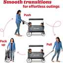 Radio Flyer City Luxe Stroll 'N Wagon, for Ages 1+, 3-in-1 Push or Pull, with Bench Mode, Easy Fold, UV Canopy, 5-Point Harnesses, Front Caster Wheels & 12" Rear Wheels, Stroller Wagon for Kids