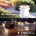 kolpop 4x4 Solar Post Cap Lights Outdoor 16Pack- 3 Color Temperatures&2 Level Brightness, IP65 Waterproof, 16 LED Fence Deck Post Light Solar Powered Only for 44/3.53.5 Wood/Vinyl Posts(White)