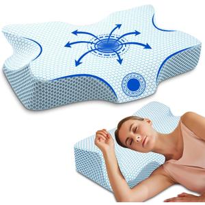 Anvo Cervical Pillow for Neck Pain Relief, Memory Foam Pillows for Neck and Shoulder Pain, Orthopedic Ergonomic Design for Sleeping