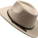 Willheoy Kids Cowboy Hat for Girls Boys Unisex Western Cowgirl Hat with Buckle Belt Wide Brim Fedora Hat Dress Up Costume