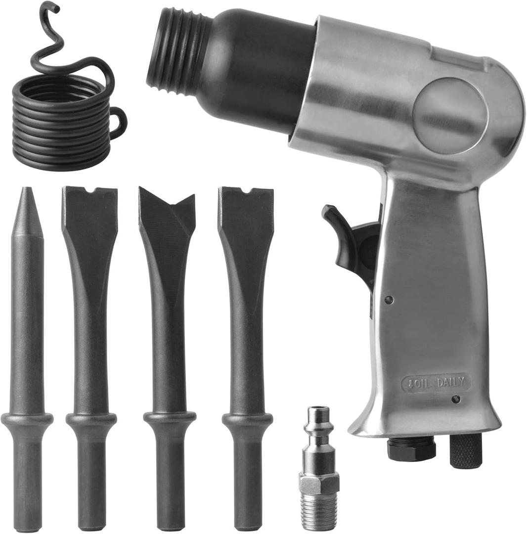 150mm air hammer kit 4-chisels, 4500 BPM, pneumatic hammer shovel tool, air chisel pneumatic shovel tool, pneumatic tools, air shovel by PROSHI