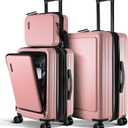 Luggage Sets 3 Piece, 20 Inch Carry on Luggage and 24 Inch Suitcases with Wheels Spinner, Durable Hard Shell Suitcase Set, Expandable Travel Suitcase, Pink