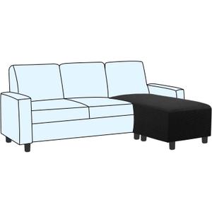 H.VERSAILTEX Ottoman and Sofa Seat Cushion Combined Cover Slipcover Rectangle Sofa Slipcover Fit Length 56'-75' Suitable for L Shaped Seat Cushion Cover or Chaise Part Cover Stretch Thick Soft - Black
