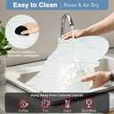 Large Stone Dish Drying Mat for Kitchen Counter,24"(L)16"(W) Quick Dry Absorbent Diatomaceous Earth Dish Drying Mats,Owl Shape Design Drying Pads for Cups Dishes Bottles (White)