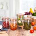 Amzcku Wide Mouth Vintage Mason Jars with Airtight Lid 32oz, Canister Quart Jars for Kitchen Storage - for Coffee, Sugar, Beans 6 Pack