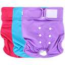 wegreeco Washable Reusable Premium Female Dog Diapers, Medium Large Small Dog Doggie Puppy & Doggy Diapers Female,Period Panties in Heat (Pack of 2 Medium)