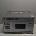 Farberware Countertop Microwave 1000 Watts, 1.1 cu ft - Microwave Oven With LED Lighting and Child Lock - Perfect for Apartments and Dorms - Easy Clean White, Platinum