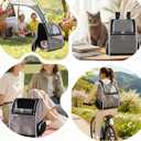 Cat Backpack Dog Backpack Carrier for Small Dogs and Medium Cat up to 15lbs, Travel Pet Carrier for Puppy Kitten Bunny, Cat Dog Carrying Backpack Collapsible (Black)