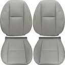 GXARTS Front Driver and Passenger Side Bottom & Top Lean Back Replacement Perforated Leather Seat Cover Light Gray Fit for Cadillac Escalade Fit for Chevy Suburban Tahoe GMC Sierra Yukon 2009-2014