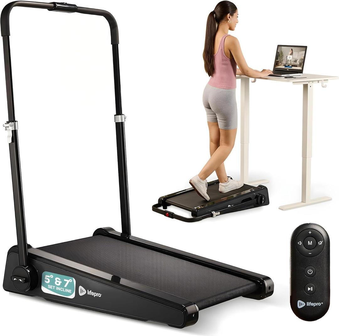 LifePro PacerMini Compact Small Walking Pad Treadmill with Incline  Under Desk Walking Treadmill for Home Mini Apartment & Office Portable Low Profile Quiet Electric with Remote Control & LED Display