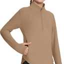 baleaf Girls Long Sleeve Shirts Fleece Jacket Fall Half Zip Pullover Kids Sweatshirts Athletic Thermal Coat (Medium)