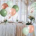 ANSOMO Sage Green & Rose Gold Latex Balloons 12 Inch 50 Pcs | Matte White Pink Spring Chrome, Confetti Balloons, Wedding Birthday Bridal Baby Shower, Graduation Dcor Supplies