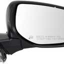 TRQ Passenger Side Power Heated Folding Mirror Smooth Satin Chrome Compatible with 2020-2022 Subaru Outback Legacy SU1321188