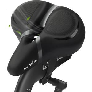 Oversized Bike Seat, Wide Bicycle Seat for Women Men Comfort, Universal Waterproof Bike Saddle Replacement with Safety Reflective Strip for Peloton, Exercise Bikes, Cruiser, City Bikes