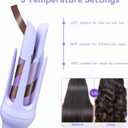 Automatic Curling Iron, Hair Curler Wand with 3 Temp& LCD Display, Fast Heating Ceramic Hair Curler, Automatic Shut-Off, Anti-Scald, Anti-Tangle Rotating Curling Iron for Hair Styling (Purple)