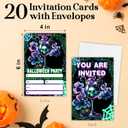 4" x 6"Halloween Invitation Card - 20 Fill-in Cards With Envelopes Wine Glass Skull Pattern Party Invitation Card - Applies To Costume Party, Scary, Birthday Invite Cards, Party Supplies - A06