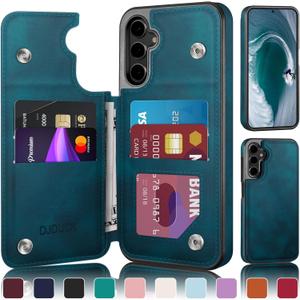Designed for Samsung Galaxy S25 Plus Case Wallet with Card Holder, [Magnetic Clasp Cover] [RFID Blocking Leather Protection] Shockproof Women Men Cases for Samsung S25 Plus Teal (S25 Plus case, Teal)