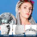 Hoolerry 65 Pcs Disco Balls Decorations Assorted Size Disco Ball Ornament Reflective Hanging Mirror Ball Mini Large Silver Balls for Carnival Wedding Dance Ballroom Stage (12/6/ 4/3.2/2/ 1.2 in)