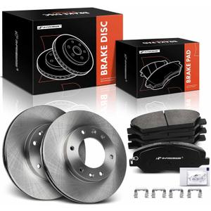 A-Premium 11.74 in (298.20 mm) Front Vented Disc Brake Rotors + Ceramic Pads Kit Compatible with Select Kia & Hyundai Models - Sedona 2006-2012/2014, Entourage 2007-2009, 6-PC Set