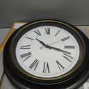 Bernhard Products Extra Large Wall Clock, 18 Inch, Dark Brown, Quartz Silent, Battery Operated, Non-Ticking, Decorative Roman Numeral, Stylish Clock, Accurate Timekeeping