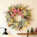 Christmas Wreath for Front Door 22" Artificial Snow Wreath with LED Light Home Wall Decor Christmans Decor Outdoor Decor