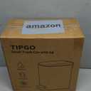 TIPGO Slim Bathroom Trash Can with Lid Soft Close, 6 Liter / 1.6 Gallon Stainless Steel Garbage with Removable Inner Bucket, Small Trash Bins for Bedroom, Office (Cream)