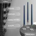 CANDWAX 12 inch Taper Candles - Set of 4 Dripless and Smokeless Unscented Slow Burning Candle Sticks - Dark Blue Candles