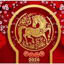 Baocicco 10x8ft Happy Chinese New Year 2026 Backdrop Plum Blossom Red Lantern Photography Background for 2026 Chinese New Year of Horse Celebrate Spring Festival Dinner Party Photo Studio