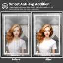 Amorho 24"x 36" LED Bathroom Mirror, Front Light and Backlit with Black Frame, Stepless Dimmable, Anti-Fog, Shatter-Proof, Memory, 3 Colors, Double LED Vanity Mirror