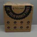 TICONN 10" Solid Tires, 2 Pack Flat Free 4.10/3.50-4'' Wheels with 5/8 Axle Bore Hole and Double Sealed Bearings (Black, 2PK)