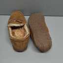 VLLy Mens Moccasin Slippers with Memory Foam Arch Support, Non Slip Rubber Sole House Shoes for Men Machine Washable Warm Fleece Lined Indoor Outdoor Home Shoes (12, Classic Brown)