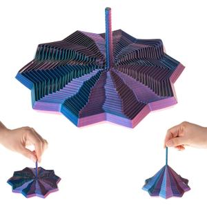 3D Printed Expanded Sensory Fidget Star with Handles Colorful Fractal Fidget Hexagon Whirling Spiral Star Shaped Toys for Stress Relief