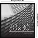Americanflat 30x30 Picture Frame with Polished Plexiglass - Streamline Collection - Thin Border Square Frame for Wall Display - Hanging Hardware Included - Black