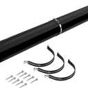 Touri RV Adjustable EZ Hose Carrier TR5094BK with Door Cap and Mounting Screws, 50''-94'', Black, 3 Mounting Tabs Included